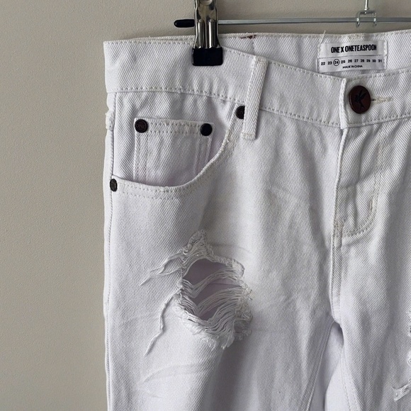 ONE teaspoon White Beaty Awesome Baggies Jean Womens 24 - Picture 3 of 8